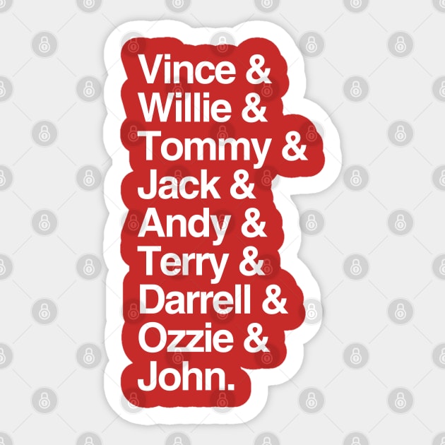 1985 Cards Lineup Sticker by Litehouse Tees